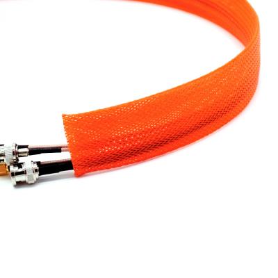 New Energy PET Expandable Braided Sleeving Orange Color