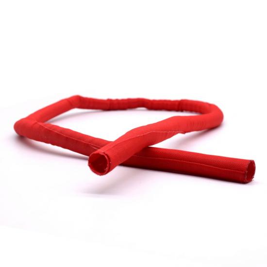 Red woven split tubular harness wrap