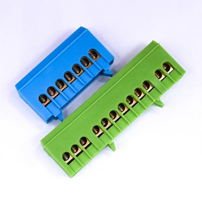 Earthing Connector block Brass Bar with din rail Holder PA66