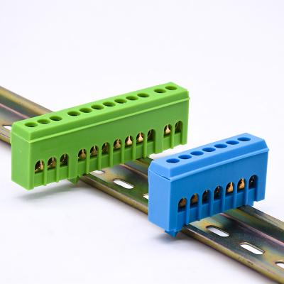 Earthing Connector block Brass Bar with din rail Holder PA66