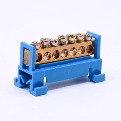 Screw Brass Terminal Block DIN Rail Type Bottom Seat