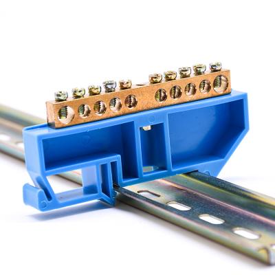 Din Rail Distribution Brass Busbar Connector Terminal