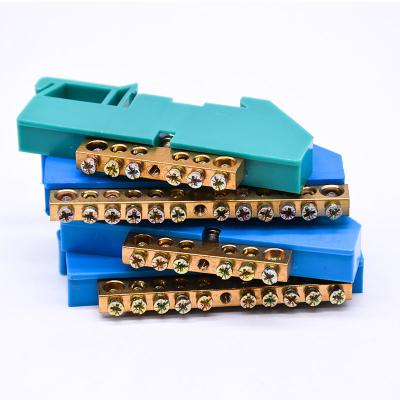 Din Rail Distribution Brass Busbar Connector Terminal