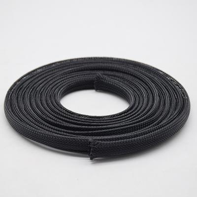 Black Clean Cut Fray Resistant Expandable Braided Sleeving