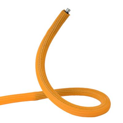 Automotive Orange-yellow Split Braided Wire Loom Cable Sleeve