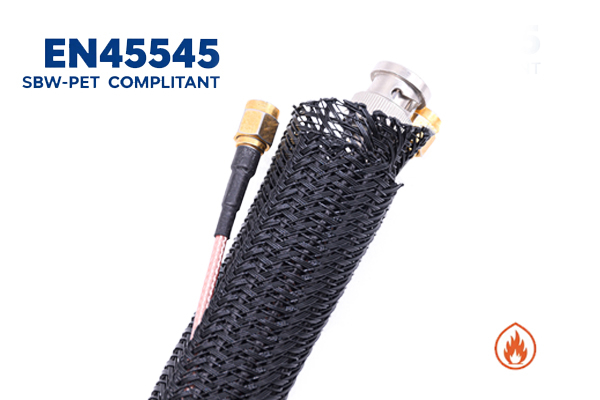 SBW-PET Self-Closing Braided Sleeving: Tested and Certified to EN45545